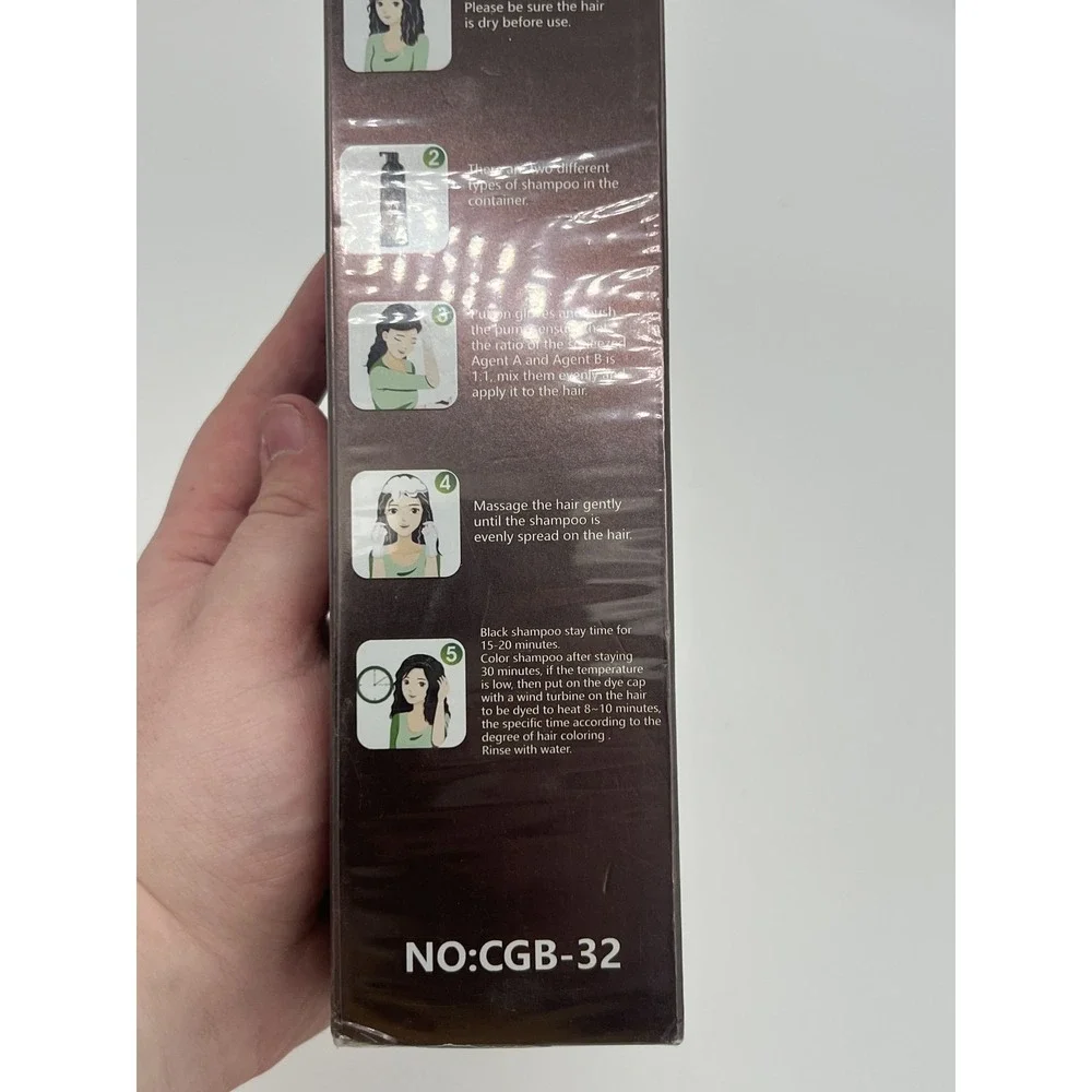 FVSHIP 3-in-1 Natural & Easy Color Shampoo Hair Dye Black 500ml Grey‎ Hair
